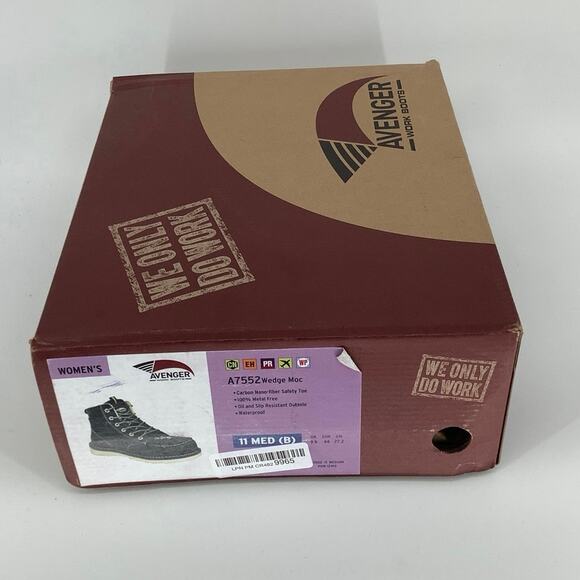 Avenger Size 11M Black Mid 6" Wedge Work Boots CT Lace-Up Waterproof P2-5 - Picture 12 of 13